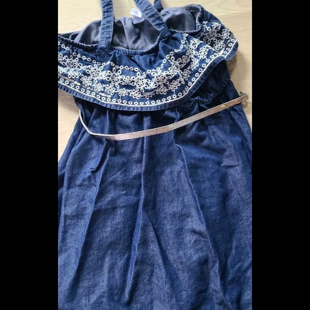 Justice Blue Sleeveless Sundress with Square Neck